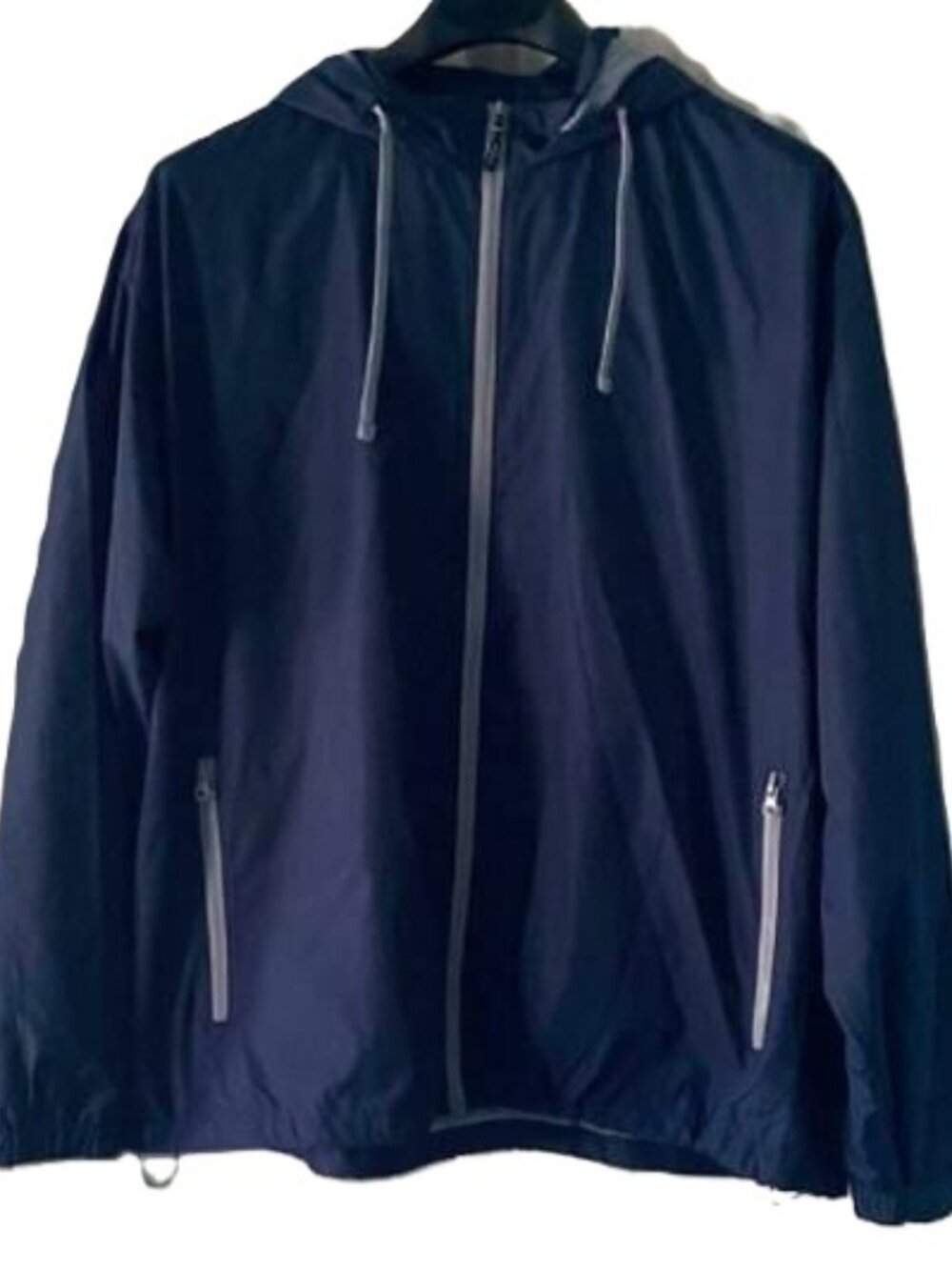 Lexus Hooded Windbreaker Jacket Men's 2XL Navy Blue Gray Full Zip Vantage 7162